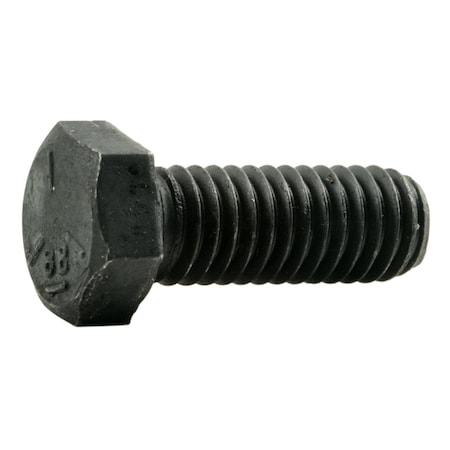 Grade 5, 3/8-16 Hex Head Cap Screw, Plain Steel, 1 In L, 2 PK